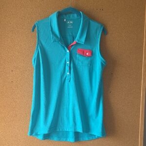 Adidas Golf Y2K Teal and Pink Tank Top Size L Casual And Sporty